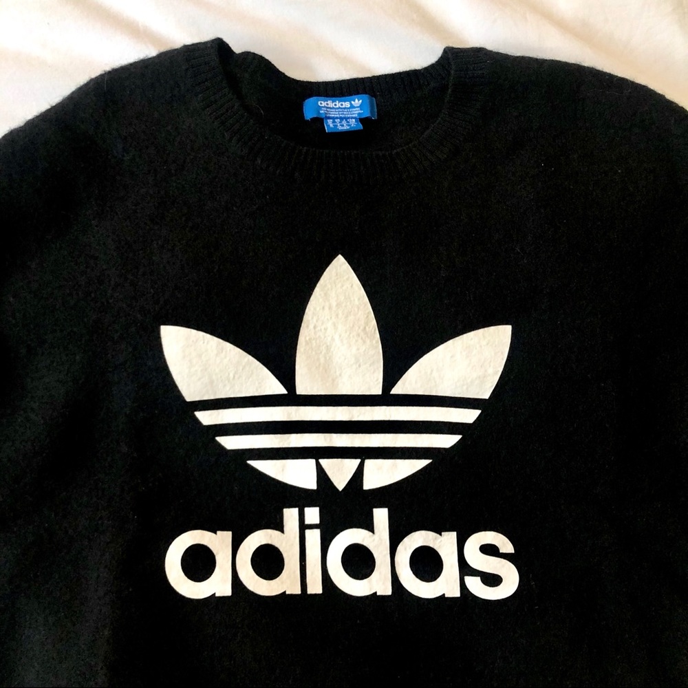 Adidas - Cropped Black Logo Sweater